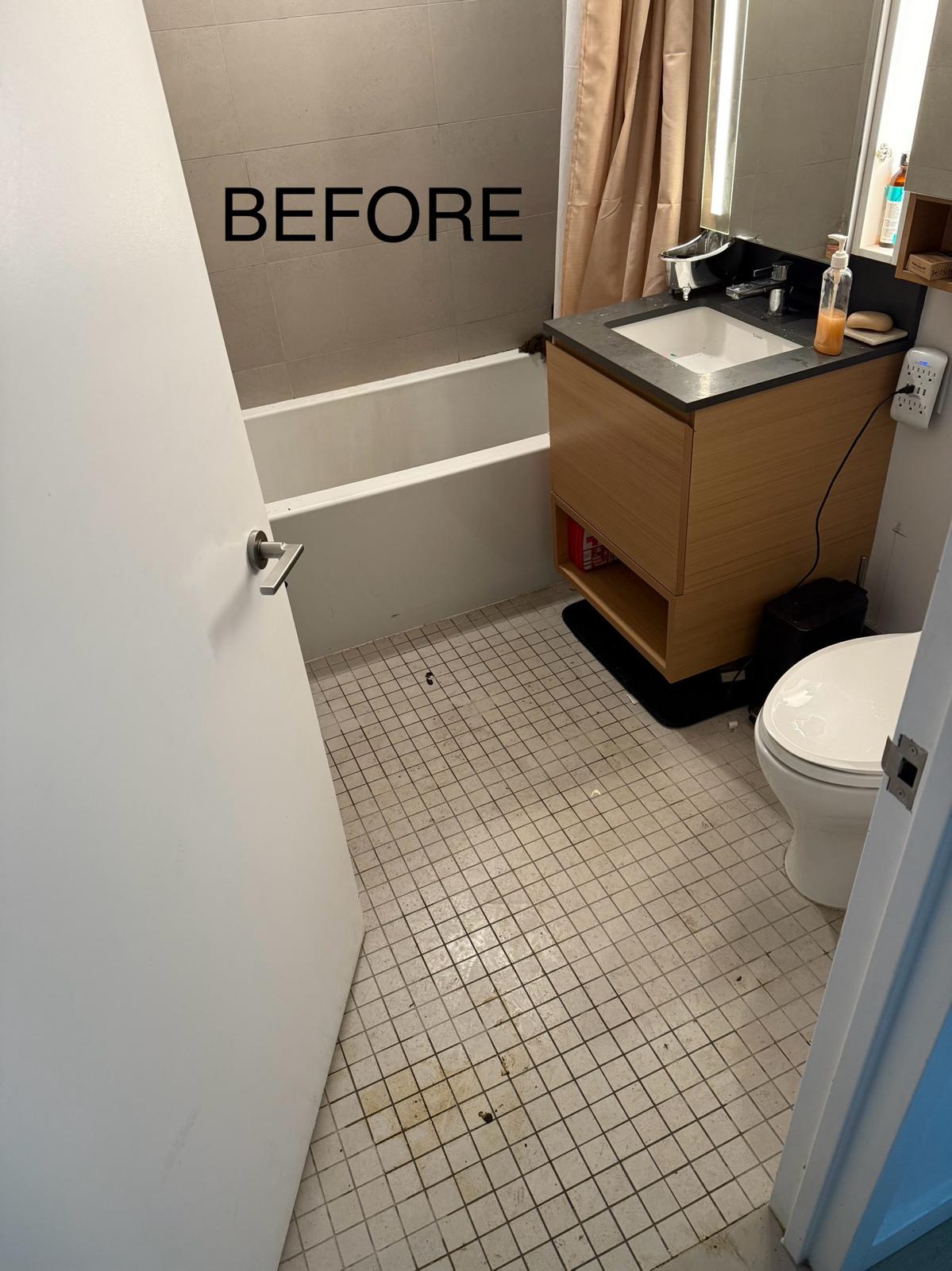 Bathroom before professional cleaning