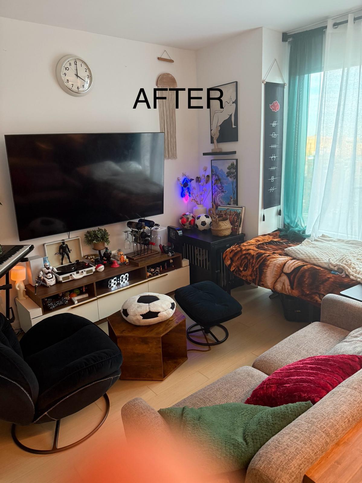 Living room after cleaning and organization
